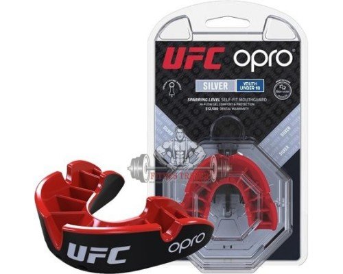 Капа OPRO Junior Silver UFC Hologram Black/Red (art. 002265002) 