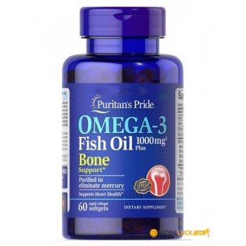Витамины Puritan"s Pride Omega 3 1000mg + Bone 60 кап