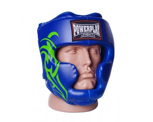 Боксерский шлем тренировочный PowerPlay 3043 cиний L