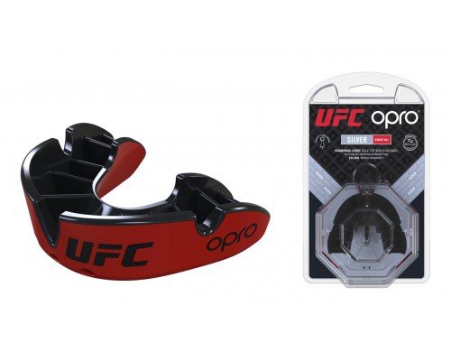 Капа OPRO Silver UFC Hologram Red/Black (art.002259001)