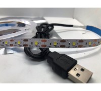 Светодиодная Лед лента 2 метров Led светильник USB, 5 В, от повербанка или USB зарядки белый\White