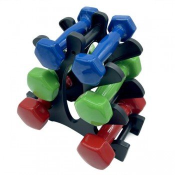 Набор виниловых гантелей на подставке 2 шт по 1 кг, 2 кг, 3 кг Newt Vinyl Dumbbell Set NE-VIN-124