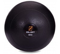 Мяч медицинский слэмбол для кроссфита Zelart SLAM BALL FI-2672-6 6кг черный