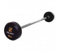 Штанга фиксированная прямая обрезиненная Zelart Rubber Coated Barbell TA-2685-25 длина-95см 25кг черный