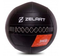 Мяч волбол для кроссфита и фитнеса Zelart WALL BALL TA-7822-3 вес-3кг черный