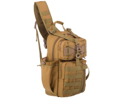 Рюкзак тактический (Сумка-слинг) с одной лямкой SILVER KNIGHT YQS-005 (нейлон размер 43х24х11см Хаки
