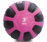 Мяч медицинский медбол Zelart Medicine Ball FI-0898-3 3кг черный-розовый