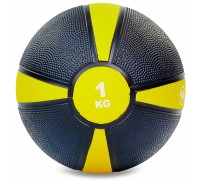 Мяч медицинский медбол Zelart Medicine Ball FI-5122-1 1кг черный-желтый