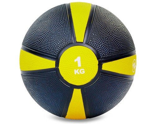 Мяч медицинский медбол Zelart Medicine Ball FI-5122-1 1кг черный-желтый