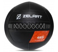 Мяч волбол для кроссфита и фитнеса Zelart WALL BALL TA-7822-4 вес-4кг черный