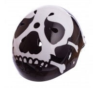 Шлем для экстремального спорта Котелок Zelart SKULL SK-5616-015 L-54-56 черный-белый