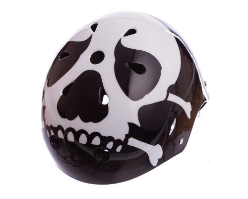 Шлем для экстремального спорта Котелок Zelart SKULL SK-5616-015 L-54-56 черный-белый