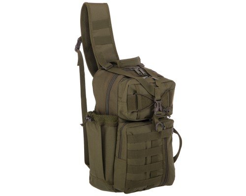 Рюкзак тактический (Сумка-слинг) с одной лямкой SILVER KNIGHT YQS-005 (нейлон размер 43х24х11см Оливковый