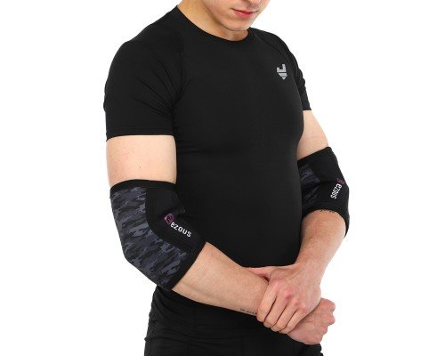 Налокотники для жима CAMO ELBOW SLEEVE EZOUS A-04 2шт S-XL камуфляж Камуфляж серый