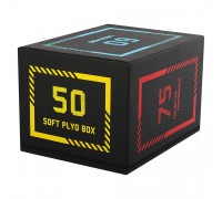 Бокс плиометрический тумба для кроссфита Плиобокс SOFT PLYO BOX  LiveUp LP8155 1шт 50х60х75см черный