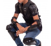 Комплект защиты детский SP-Sport RB5 (спина с поясничной опорой, колено, голень, предплечье, локоть) черный