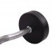 Штанга фиксированная изогнутая обрезиненная Zelart Rubber Coated Barbell TA-2687-25 длина-95см 25кг черный