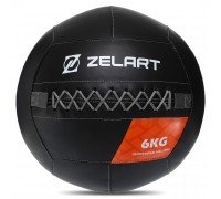 Мяч волбол для кроссфита и фитнеса Zelart WALL BALL TA-7822-6 вес-6кг черный