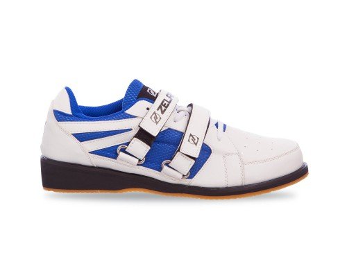 Штангетки обувь для тяжелой атлетики Zelart OB-1266 размер 39-45 белый-синий