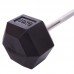 Штанга фиксированная прямая обрезиненная Record Rubber Hexagon Barbell TA-6230-40 длина-95см 40кг черный