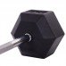 Штанга фиксированная прямая обрезиненная Record Rubber Hexagon Barbell TA-6230-40 длина-95см 40кг черный