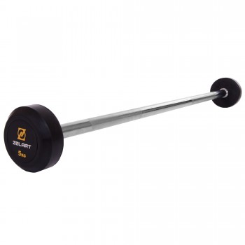 Штанга фиксированная прямая обрезиненная Zelart Rubber Coated Barbell TA-2685-5 длина-95см 5кг черный