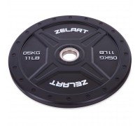 Блины (диски) бамперные для кроссфита Zelart Bumper Plates TA-2258-5 50,4мм 5кг черный