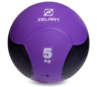 Мяч медицинский медбол Zelart Medicine Ball FI-5121-5 5кг фиолетовый-черный