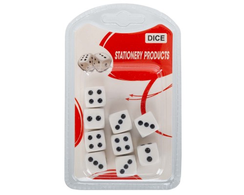 Кости игральные кубики для настольных игр Dice SP-Sport 159-1 9 шт белый