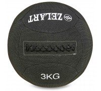 Мяч набивной для кросфита волбол WALL BALL Zelart FI-7224-3 3кг черный