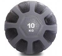 Мяч медицинский медбол Zelart Medicine Ball FI-0898-10 10кг черный-серый