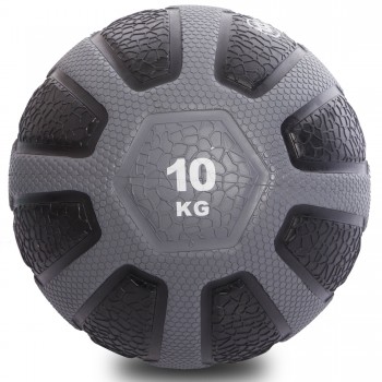 Мяч медицинский медбол Zelart Medicine Ball FI-0898-10 10кг черный-серый