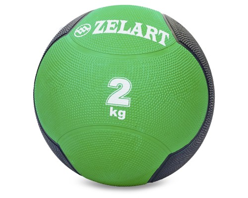 Мяч медицинский медбол Zelart Medicine Ball FI-5121-2 2кг зеленый-черный