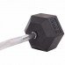 Штанга фиксированная изогнутая обрезиненная Rubber Hexagon Barbell Zelart TA-6231-35 длина-95см 35кг черный