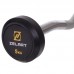 Штанга фиксированная изогнутая обрезиненная Zelart Rubber Coated Barbell TA-2687-5 длина-95см 5кг черный