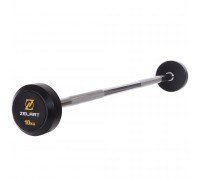 Штанга фиксированная прямая обрезиненная Zelart Rubber Coated Barbell TA-2685-10 длина-95см 10кг черный