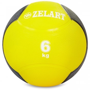 Мяч медицинский медбол Zelart Medicine Ball FI-5121-6 6кг желтый-черный