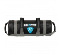 Мешок утяжелитель для функционального тренинга Power Bag LiveUp LP8120-20 20кг черный-серый