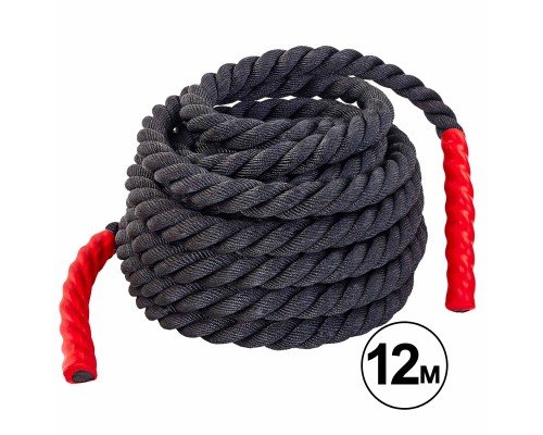 Канат для кроссфита COMBAT BATTLE ROPE Zelart FI-5311-12 12м черный