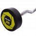 Штанга фиксированная изогнутая полиуретановая Zelart Urethane Barbell TA-2690-35 длина-110см 35кг черный-салатовый