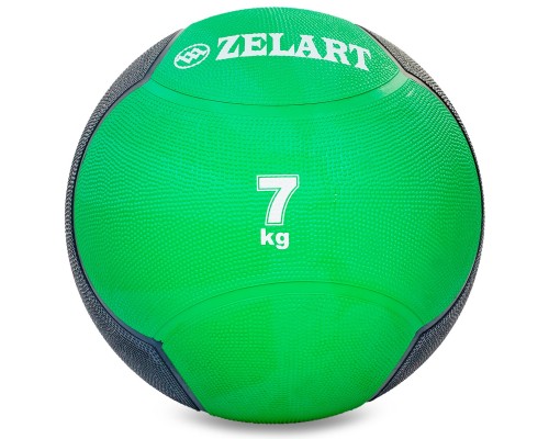 Мяч медицинский медбол Zelart Medicine Ball FI-5121-7 7кг зеленый-черный