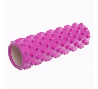 Роллер массажный цилиндр (ролик мфр) 45см Grid Bubble Roller SP-Sport FI-6672 Розовый