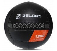 Мяч волбол для кроссфита и фитнеса Zelart WALL BALL TA-7822-13 вес-13кг черный