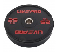 Бамперные диски резиновые Bumper Plates LiveUp LP8331-25 ø50.5мм 25кг черный