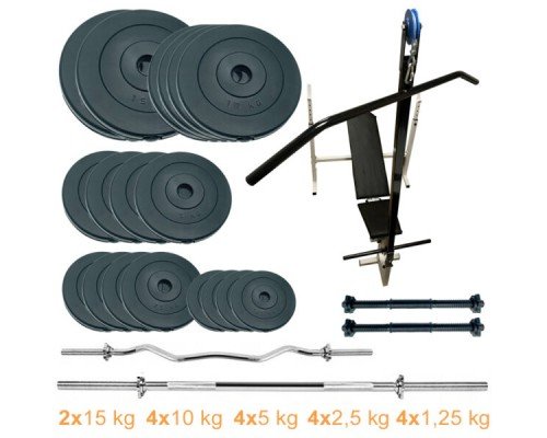 Скамья для жима с набором штанг и гантелей Newt ProGym Scott Plus Set Pro T 120 kg