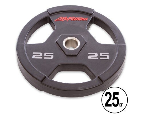 Блины (диски) полиуретановые LIFE FITNESS SC-80154-25 51мм 25кг черный