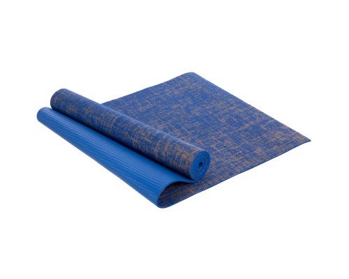 Коврик для йоги Льняной (Yoga mat) SP-Sport FI-2441 размер 185x62x0,6см Синий